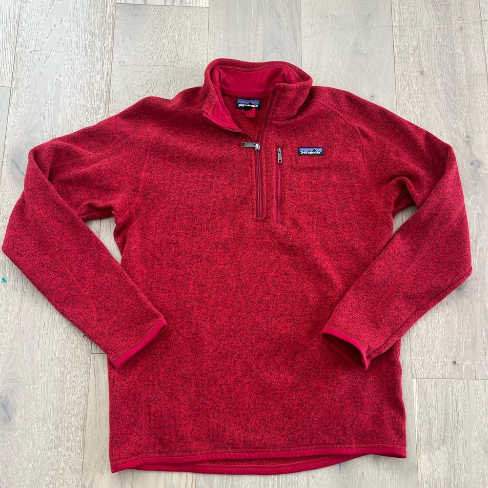 Patagonia Men’s Red Quarter-Zip Better Sweater Fleece Pullover